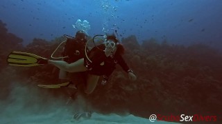 SCUBA Sex Quickie while on a deep dive exploring a coral reef