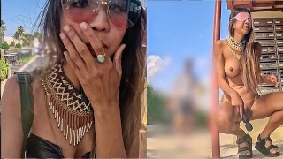 Hiding Cloths and Blindfolded Public Masturbation