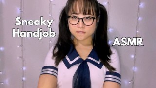 Getting a Handjob under the Desk from a Cute Asian Schoolgirl -ASMR