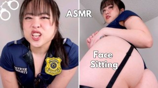 Asian Cop Sits Fat Ass on Your Face -ASMR Ass Worship- Femdom
