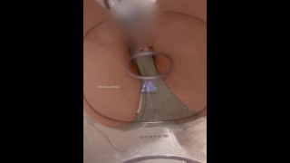 Squirting masturbation on a transparent chair 🐳 on the camera...