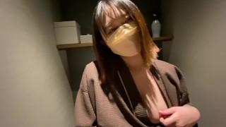 The photographer got erect while masturbating in the toilet, so I gave a / masturbation / / amateur / Japan