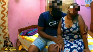 Aunty called her Casual boyfriend,husband was not at home මිනිහට වඩා මේ කොල්ලගේ සැප මරු,කිම්බක් නෑ