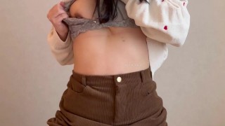 Clitoris horn masturbation, I rubbed it a lot and it felt good