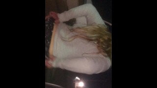 My sister peeing in student parking lot after school LOL