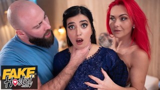 Fake Hostel - Shy Pakistani girl has sexual awakening in threesome with kinky British couple