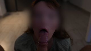 A cultured lady gave a gentle blowjob and received a cumshot on her eyes