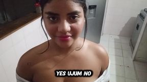 Vlog video: I film my beautiful brunette stepsister so I can fuck her really well.