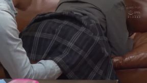 Horny tutor nails hairy, shaved Asian coed with toy, HD uncensored