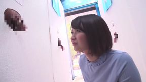 Slippery Brunette Mom Takes Casing in Public Glory Hole