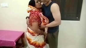 Newly Married Indian Priyanka Bhabhi Deep Throat Blowjob and Riding Hard Cock Deep Inside Tight Black Pussy with Young Step Brot