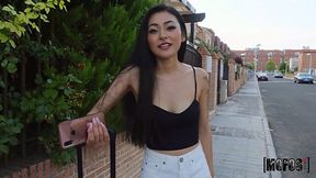 Japanese babe Rae Lil Black gives her head and gets laid in public place