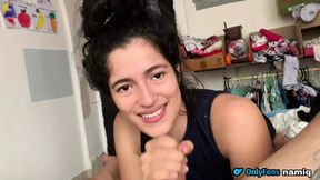 My brother's girlfriend eats my whole cock and swallows the milk