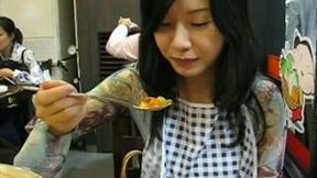 Korean GF sucks my dick greedily paying special attention to my balls