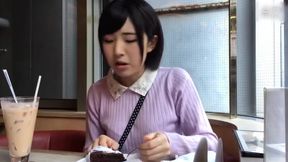 Sultry Asian Babe's Lingere Deepthroat Lesson in the Powder Room