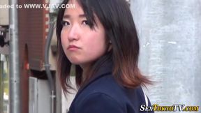 Little Asian Brunette Flashes Pussy in Public Park, All Uncensored