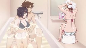 Busty girl took a bath with him and ended up having sex hentai