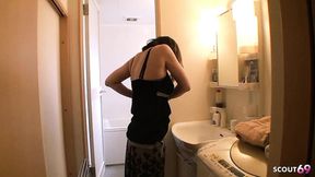 Old Japanese MILF seduces and gets creampied on smartphone POV