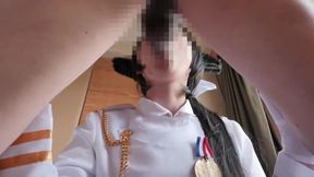 Japanese Babe in Sailor Costume Takes Cumshot