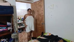 Cheating wife? After having sex with the landlord, she ends up having rough sex with her cheating husband.