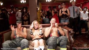 ”Busty sluts ass pumping at bdsm party”