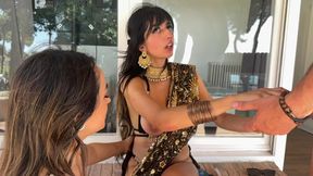 Threesome in the Pool with a Pakistani and a Latina - Aaliyah and Angry Doll
