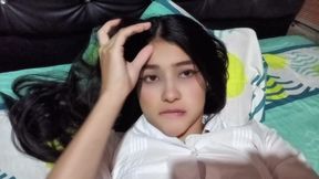 Stepsister discovers me naked and is very curious