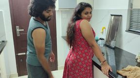 Wife and husband first time sex and it happens in kitchen and sofa sex while no one in home