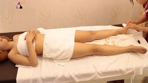 Beautiful Korean Girl Burning Belly Fat by Abdominal Massage