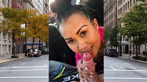 ”Public P-O-V blowjob in a car by horny & titty Asian MILF hoe”