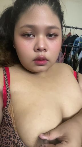 My Filipina stepsister took off her hijab and made this video for me on her phone.