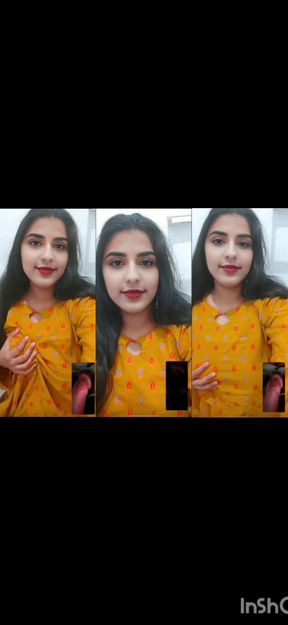 Cute girl online call sex chat with her boyfriend on video call sex video