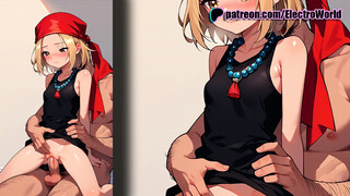 Anna from shaman king sucks the cock of her spirits