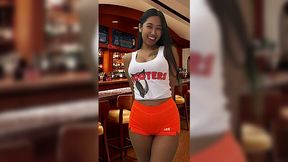 Curvy asian waitress fucks one of the clients with a big dick POV