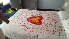 Tamil new married couples honeymoon celebration in private hotel