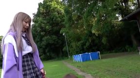 Bound and Gagged, Japanese Schoolmarm Takes a Public Pounding