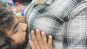 Shirt open and hot boobs suck, Mallu couple hot boobs suck