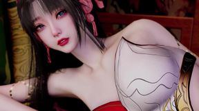 3D cute cosplay slut have her first time threesome sex