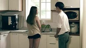 Steamy encounter with my in-law's uncut Korean charm